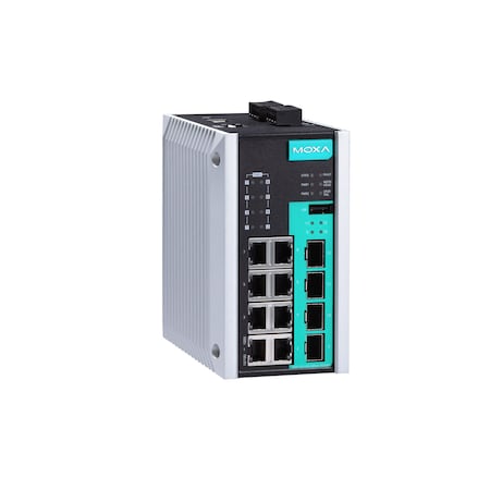 Moxa 12Prt Full Gbit MgdEthSwtch, 8 10/100/1000Baset, Eds-G512E-8Poe-4Gsfp-T EDS-G512E-8PoE-4GSFP-T